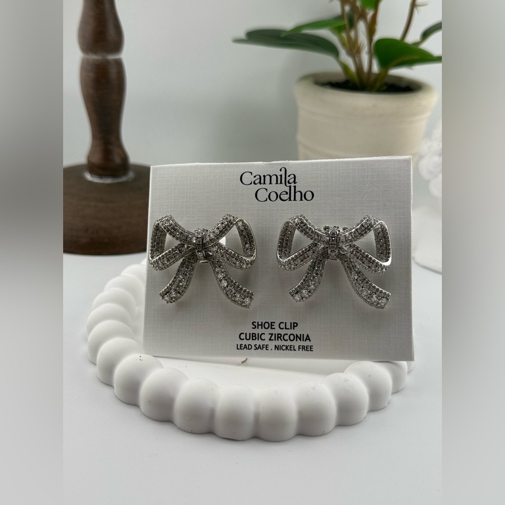 β¨ Camila Coelho Bow Shoe Clips β Cubic Zirconia Sparkle β¨ - Picture 4 of 6